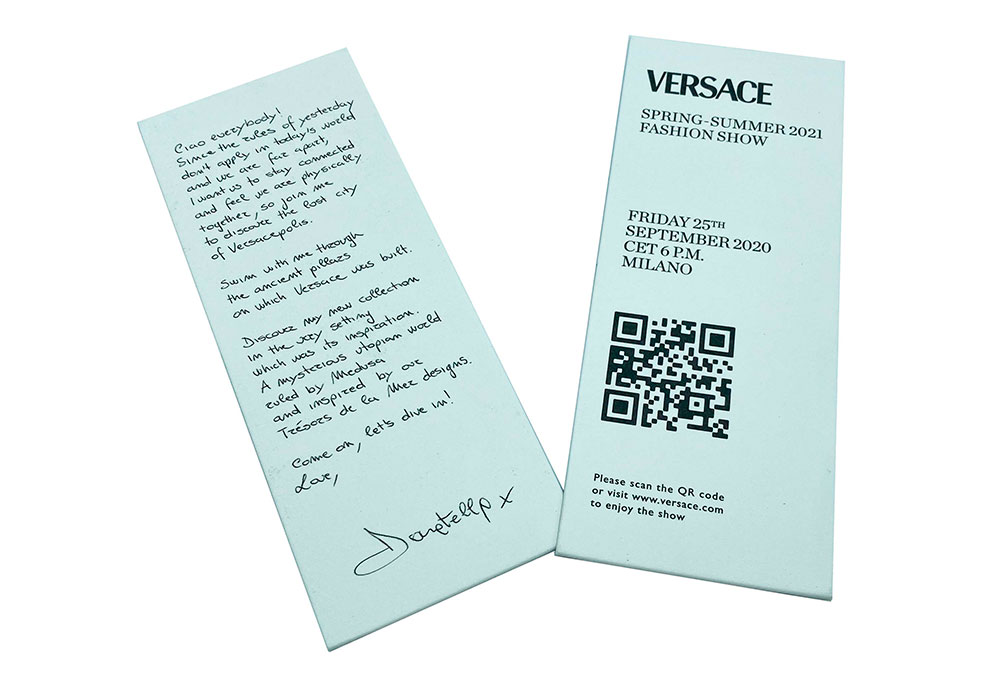 Busta e Invito Versace SS21